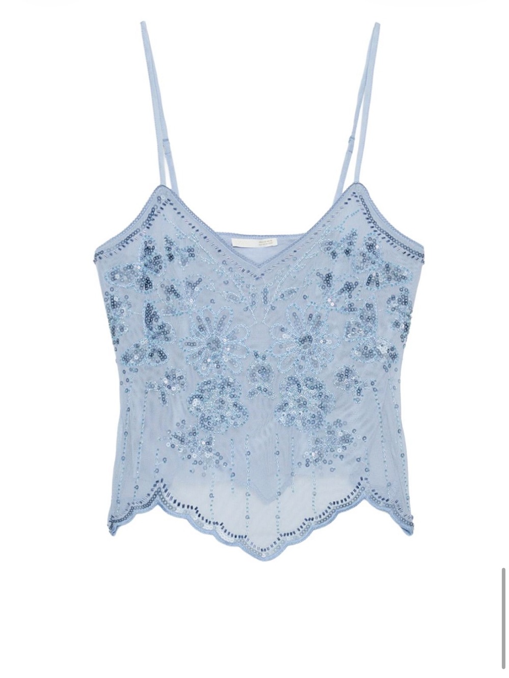 Zara embroidered strappy top